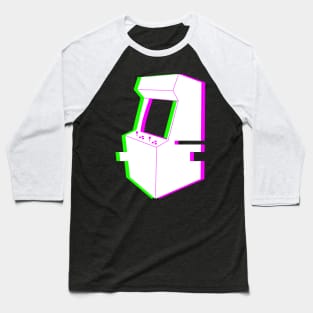 Retro Glitch Arcade Machine Baseball T-Shirt